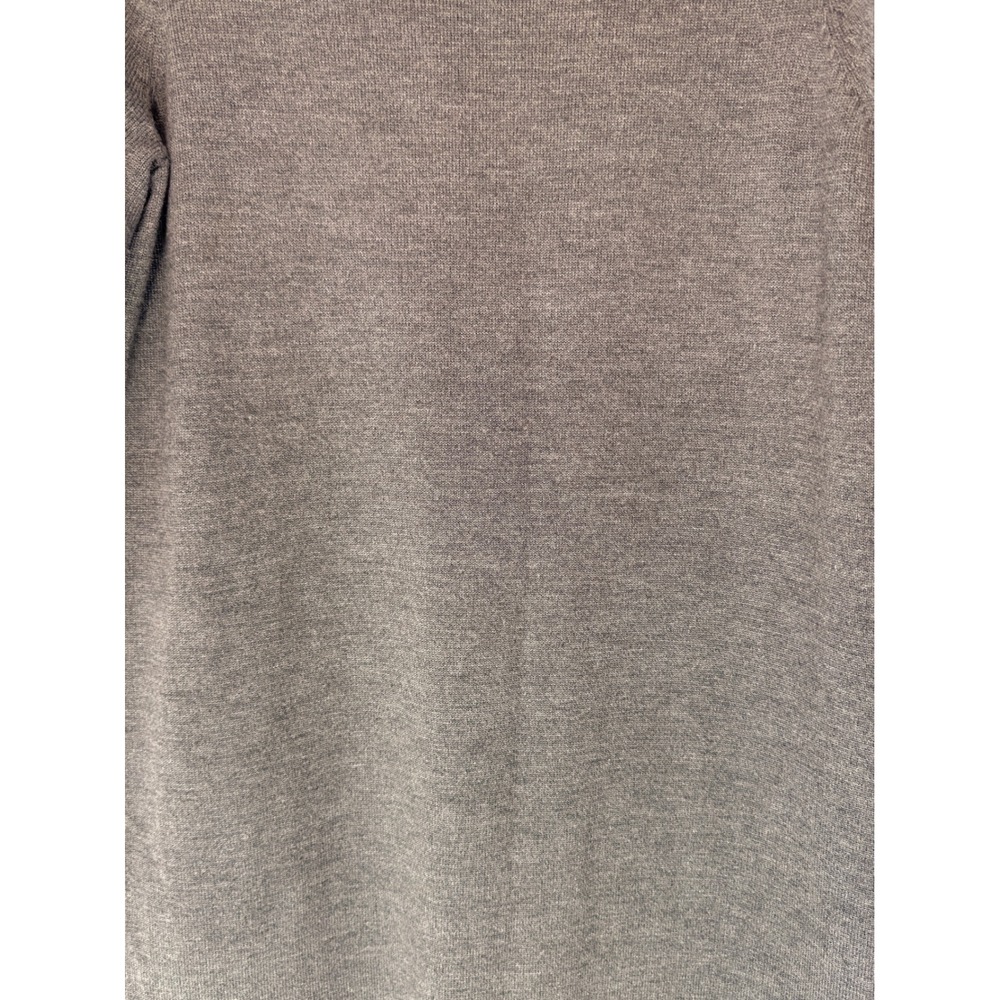 Talbots Pure Italian Merino Wool Blend Sweater Dress Gray Turtleneck Midi Medium - Picture 4 of 12